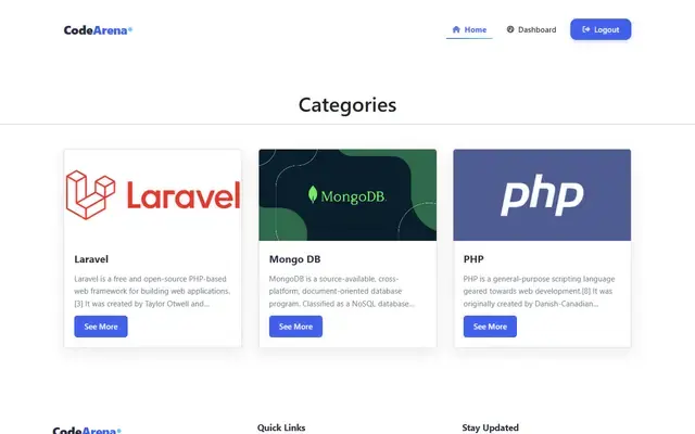 CodeArena screenshot, real-time coding platform with live judging over websockets
