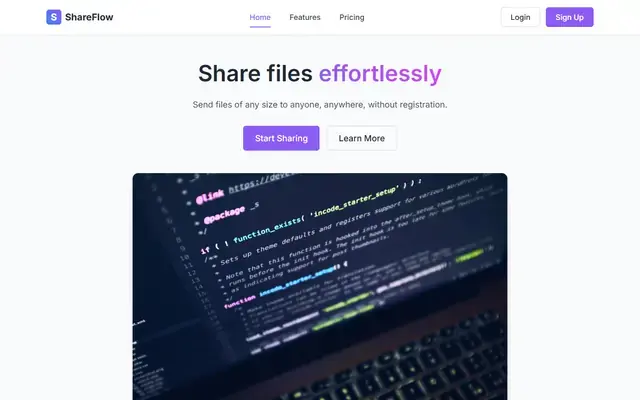 ShareFlow screenshot, collaborative workspace with real-time editing and ai content suggestions
